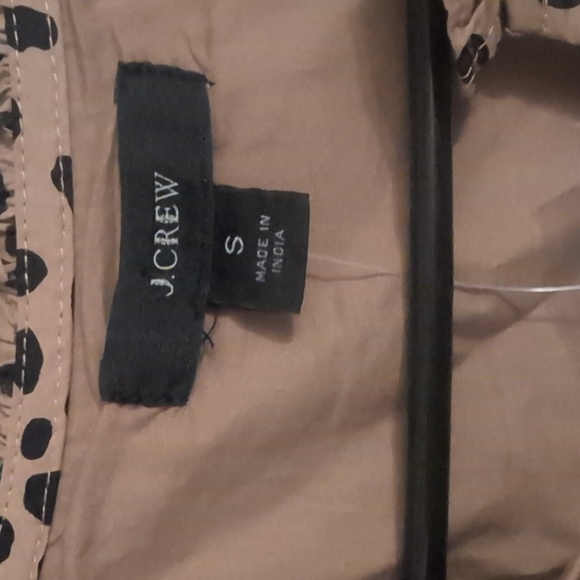 New J. Crew Ruffle Neck Tiered Popover Dress in Leopard Polka Dot Brown M - Picture 5 of 10